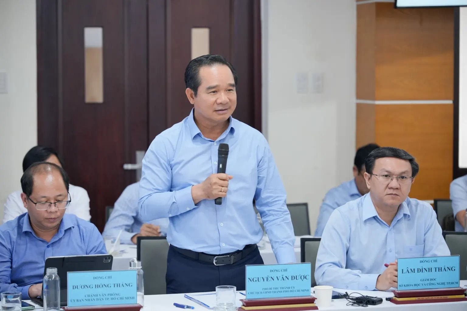 Chủ tịch UBND TP. HCM Nguyễn Văn Được phát biểu kết luận buổi làm việc Chủ tịch UBND TP. HCM Nguyễn Văn Được phát biểu kết luận buổi làm việc