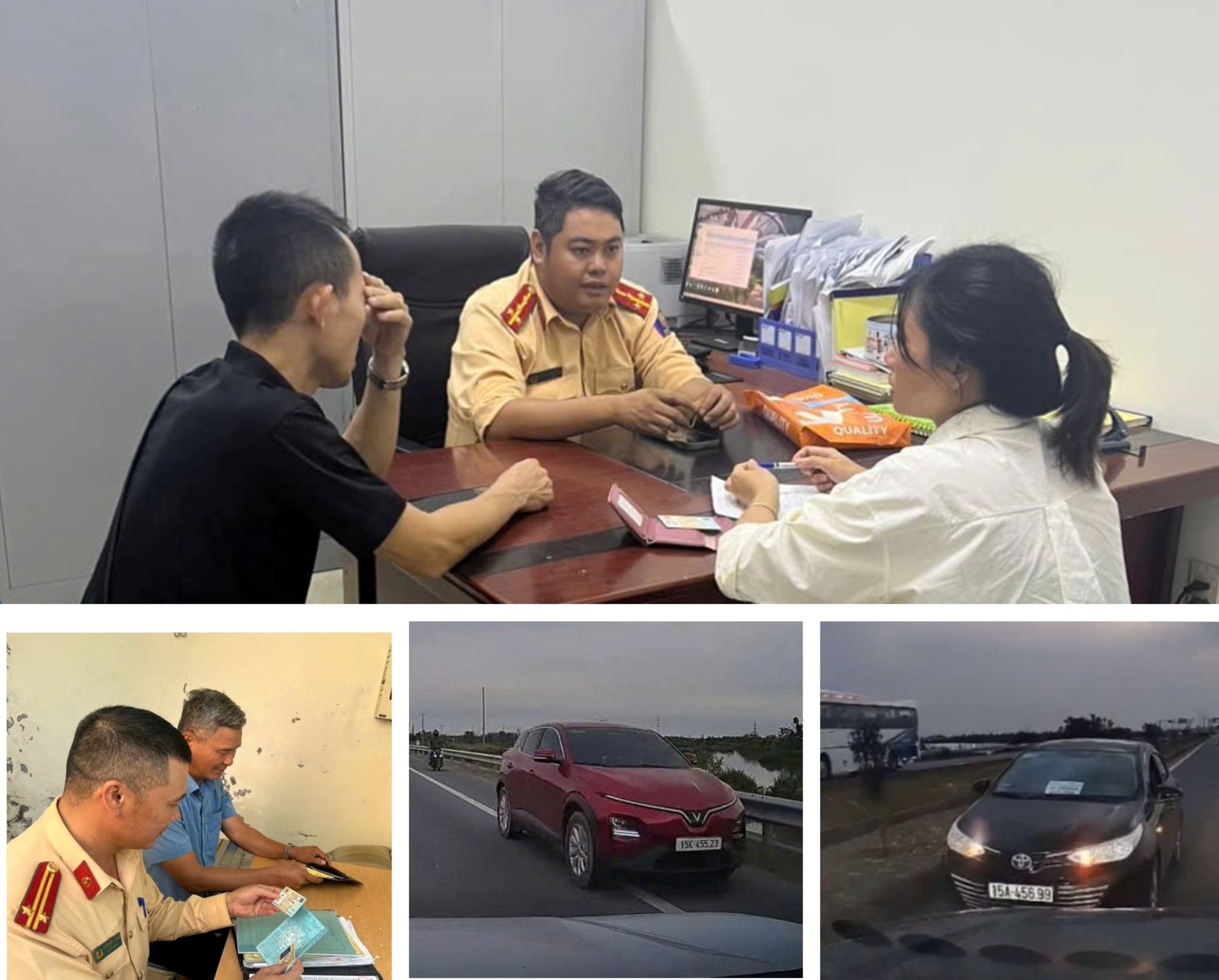 Hải Phòng: Xử lý 2 trường hợp điều khiển phương tiện giao thông ngược chiều tuyến đường Tân Vũ - Lạch Huyện