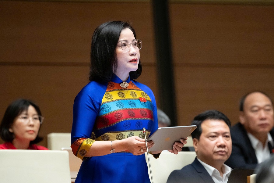 Đại biểu Nguyễn Thị Thu Nguyệt – Đoàn ĐBQH tỉnh Đắk Lắk phát biểu