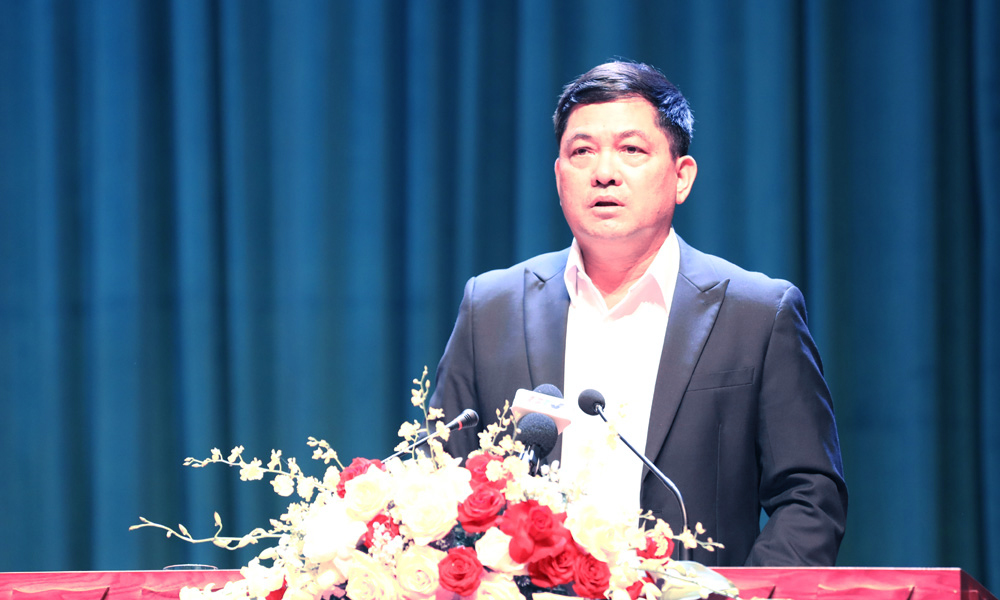 Đồng chí Nguyễn Hồng Thái phát biểu tại hội nghị. Đồng chí Nguyễn Hồng Thái phát biểu tại hội nghị.