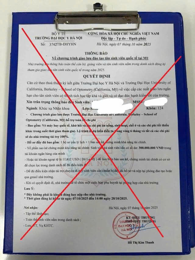 Văn bản giả mạo Trường Đại học Y Hà Nội. Văn bản giả mạo Trường Đại học Y Hà Nội.