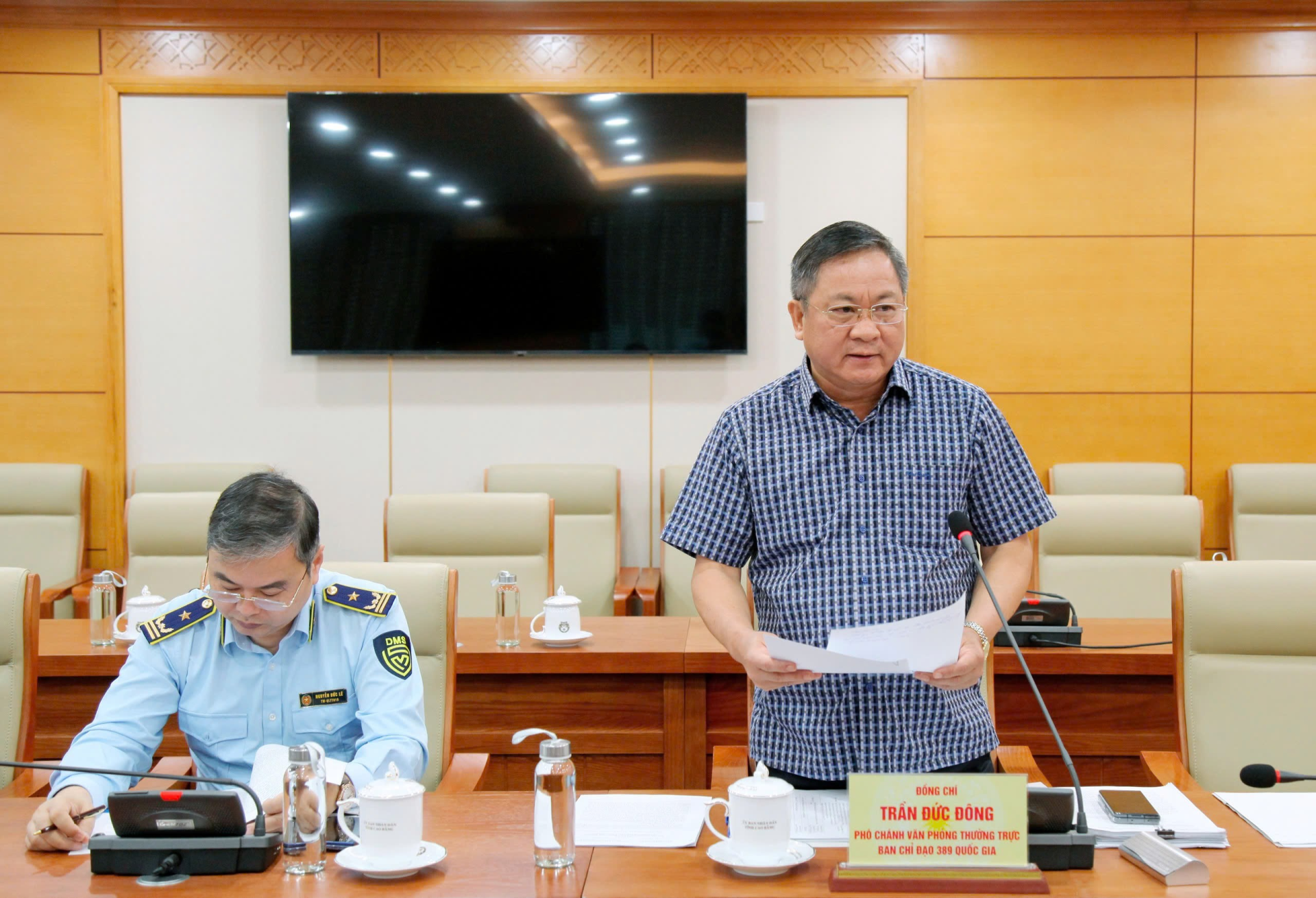 Phó Chánh Văn phòng Thường trực BCĐ 389 Quốc gia Trần Đức Đông phát biểu Phó Chánh Văn phòng Thường trực BCĐ 389 Quốc gia Trần Đức Đông phát biểu