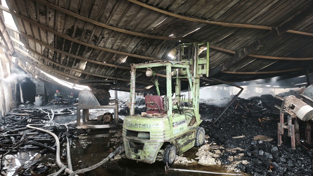 Hưng Yên: Cháy xưởng sản xuất Công ty TNHH sản xuất và kinh doanh Thái Phương