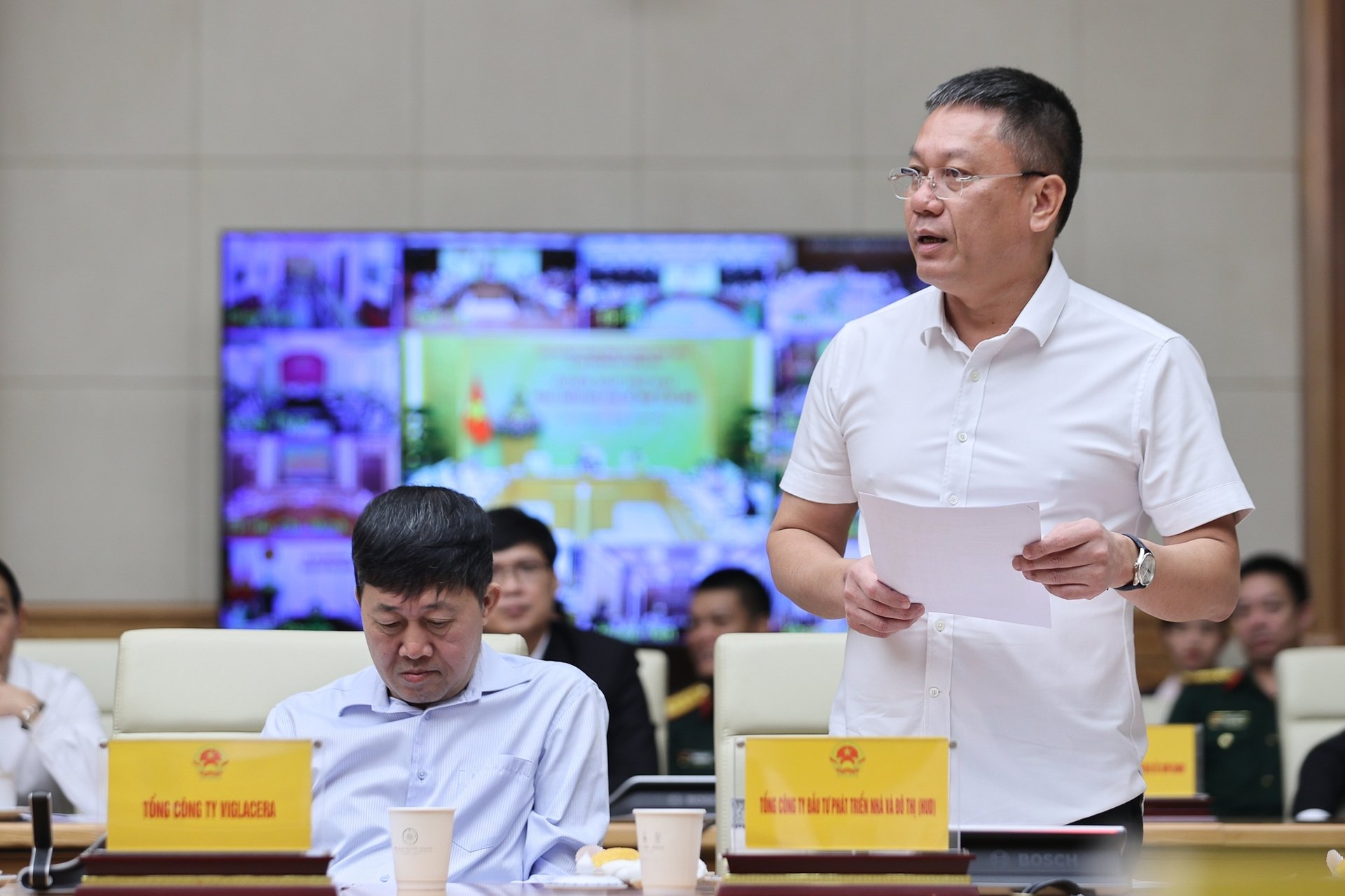 Ông Đậu Minh Thanh, Ủy viên Ban Chấp hành Đảng bộ Chính Phủ, Bí thư Đảng ủy, Chủ tịch HĐTV Tổng công ty Đầu tư phát triển nhà và đô thị (HUD). Ảnh: VGP/Nhật Bắc