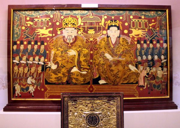 Tranh Lý Nam Đế và Hoàng hậu Đỗ Thị Khương ở Bảo tàng Thái Bình. (Ảnh bahviet18.com) Tranh Lý Nam Đế và Hoàng hậu Đỗ Thị Khương ở Bảo tàng Thái Bình. (Ảnh bahviet18.com)