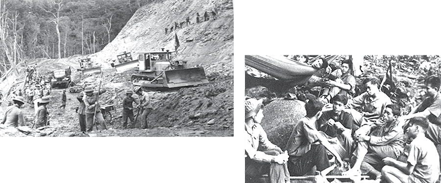 Từ năm 1957, Ngân hàng Kiến thiết Việt Nam (tiền thân của BIDV) đã ra đời với nhiệm vụ lịch sử là cấp phát vốn ngân sách cho đầu tư xây dựng cơ bản, phục vụ công cuộc xây dựng chủ nghĩa xã hội ở miền Bắc và đấu tranh thống nhất đất nước. Hình ảnh cán bộ Ngân hàng Kiến thiết tham gia xây dựng, sửa chữa các công trình trên tuyến đường Hồ Chí Minh là minh chứng sống động cho tinh thần phụng sự và đóng góp trực tiếp của đội ngũ cán bộ, công nhân viên ngành Ngân hàng vào sự nghiệp vĩ đại của dân tộc. (Ảnh tư liệu) Từ năm 1957, Ngân hàng Kiến thiết Việt Nam (tiền thân của BIDV) đã ra đời với nhiệm vụ lịch sử là cấp phát vốn ngân sách cho đầu tư xây dựng cơ bản, phục vụ công cuộc xây dựng chủ nghĩa xã hội ở miền Bắc và đấu tranh thống nhất đất nước. Hình ảnh cán bộ Ngân hàng Kiến thiết tham gia xây dựng, sửa chữa các công trình trên tuyến đường Hồ Chí Minh là minh chứng sống động cho tinh thần phụng sự và đóng góp trực tiếp của đội ngũ cán bộ, công nhân viên ngành Ngân hàng vào sự nghiệp vĩ đại của dân tộc. (Ảnh tư liệu)