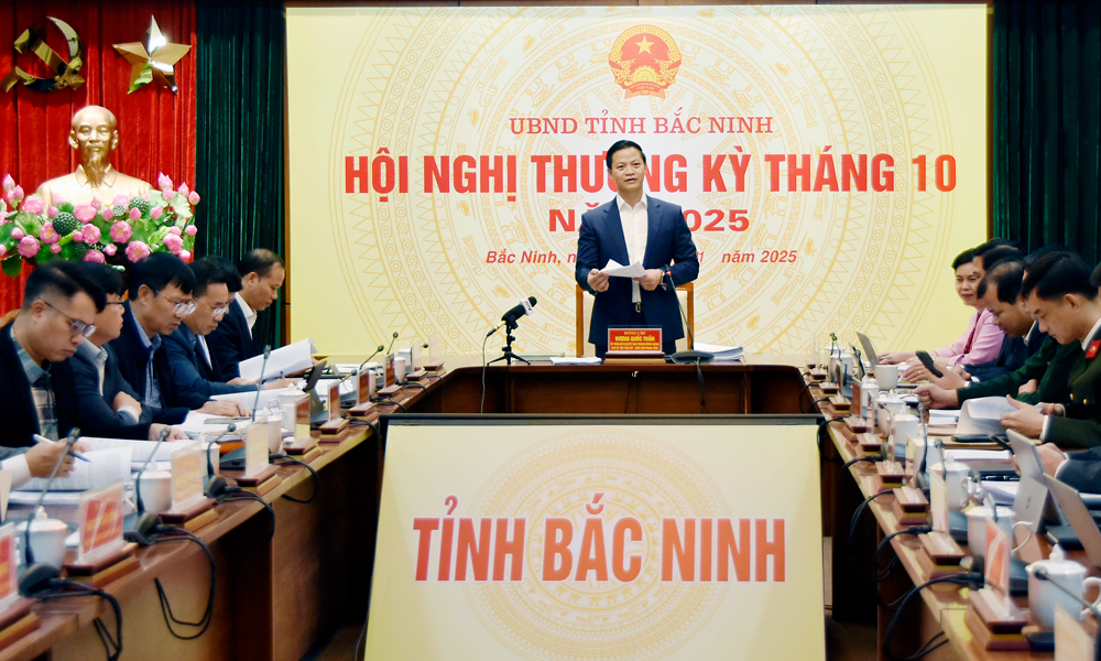 Chủ tịch UBND tỉnh Vương Quốc Tuấn phát biểu tại hội nghị. Chủ tịch UBND tỉnh Vương Quốc Tuấn phát biểu tại hội nghị.