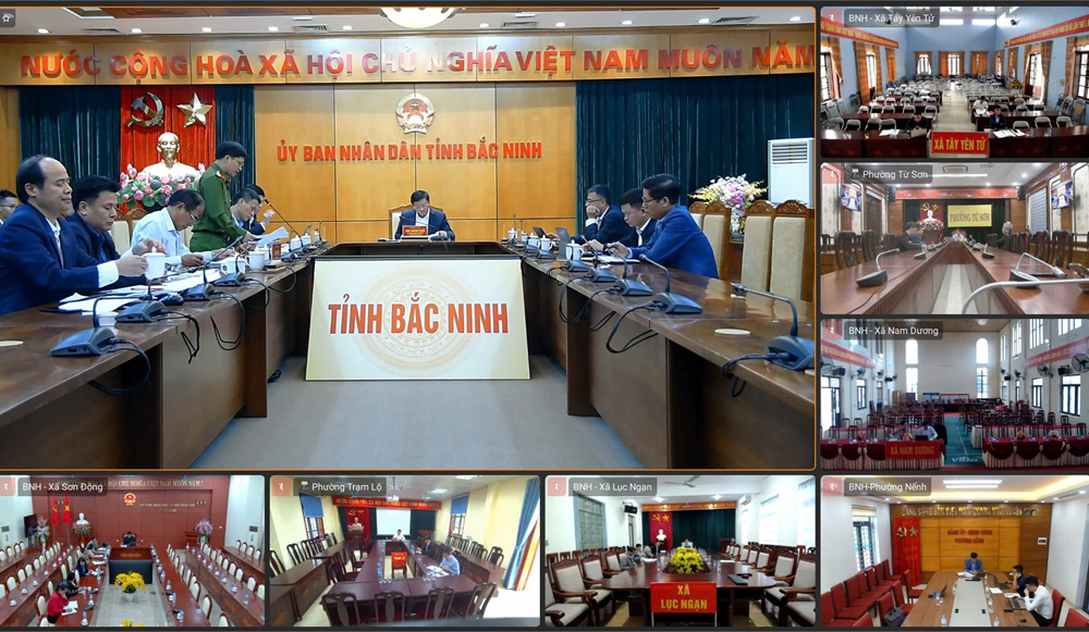 Hội nghị được kết nối trực tuyến đến 99 xã, phường trong tỉnh.