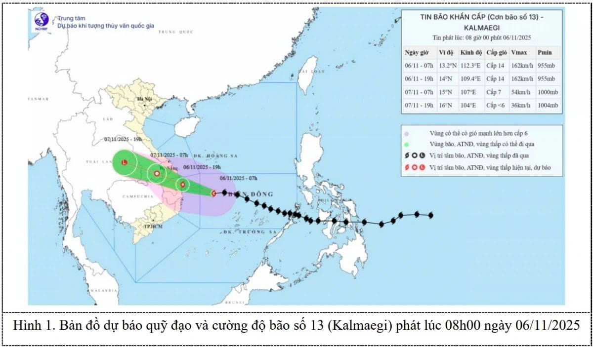 Bão số 13 giật cấp 17, cách Quy Nhơn khoảng 310 km