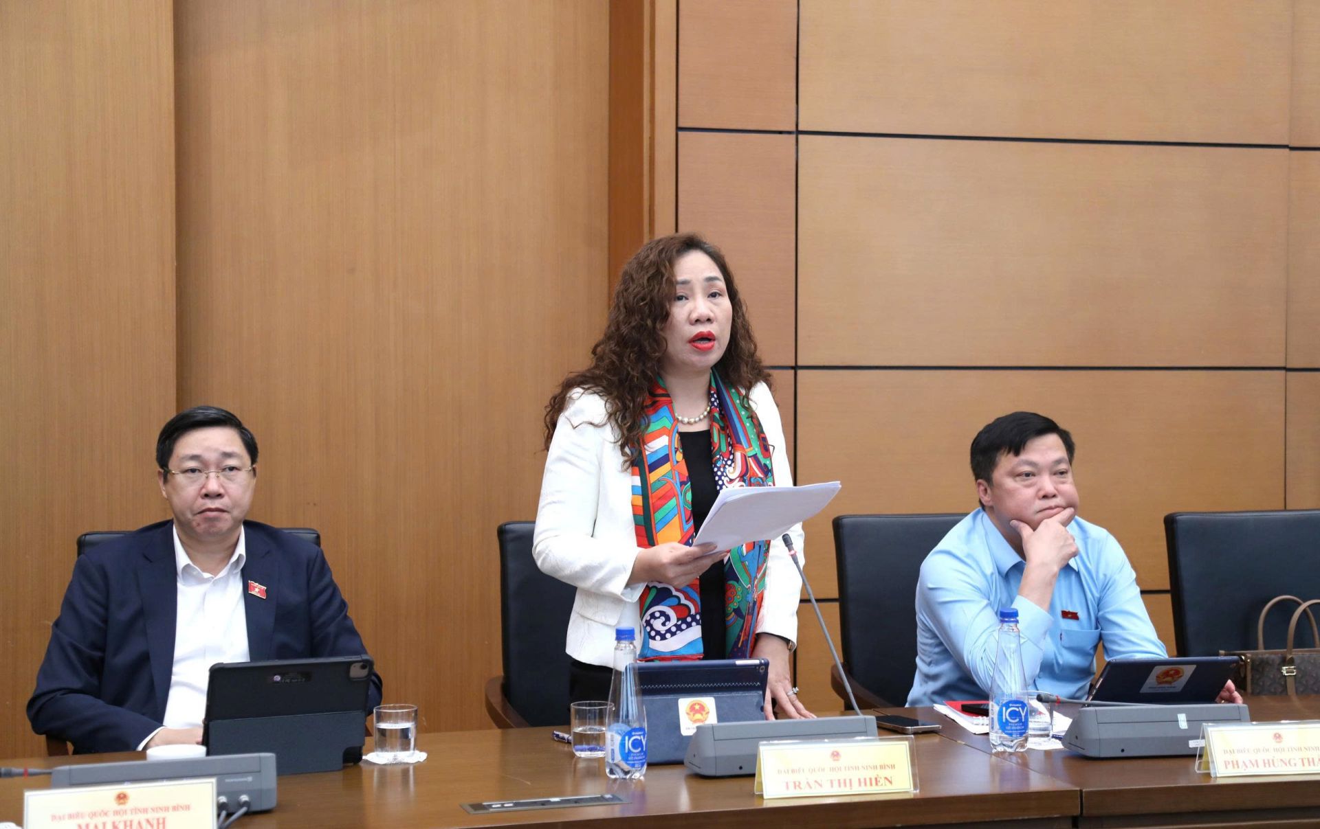 Đại biểu Trần Thị Hiền – Đoàn ĐBQH tỉnh Ninh Bình phát biểu