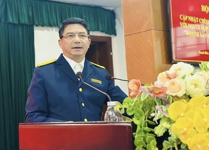 Trưởng Thuế tỉnh Thanh Hóa Nguyễn Văn Thủy phát biểu tại hội nghị. Trưởng Thuế tỉnh Thanh Hóa Nguyễn Văn Thủy phát biểu tại hội nghị.