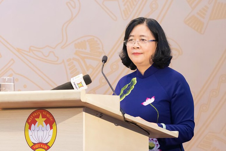 Bà Bùi Thị Minh Hoài Ủy viên Bộ Chính trị, Bí thư Trung ương Đảng, Bí thư Đảng ủy MTTQ, các đoàn thể Trung ương, Chủ tịch Ủy ban Trung ương MTTQ Việt Nam khóa X, nhiệm kỳ 2024 - 2029 phát biểu nhận nhiệm vụ - Ảnh: VGP/Toàn Thắng Bà Bùi Thị Minh Hoài Ủy viên Bộ Chính trị, Bí thư Trung ương Đảng, Bí thư Đảng ủy MTTQ, các đoàn thể Trung ương, Chủ tịch Ủy ban Trung ương MTTQ Việt Nam khóa X, nhiệm kỳ 2024 - 2029 phát biểu nhận nhiệm vụ - Ảnh: VGP/Toàn Thắng