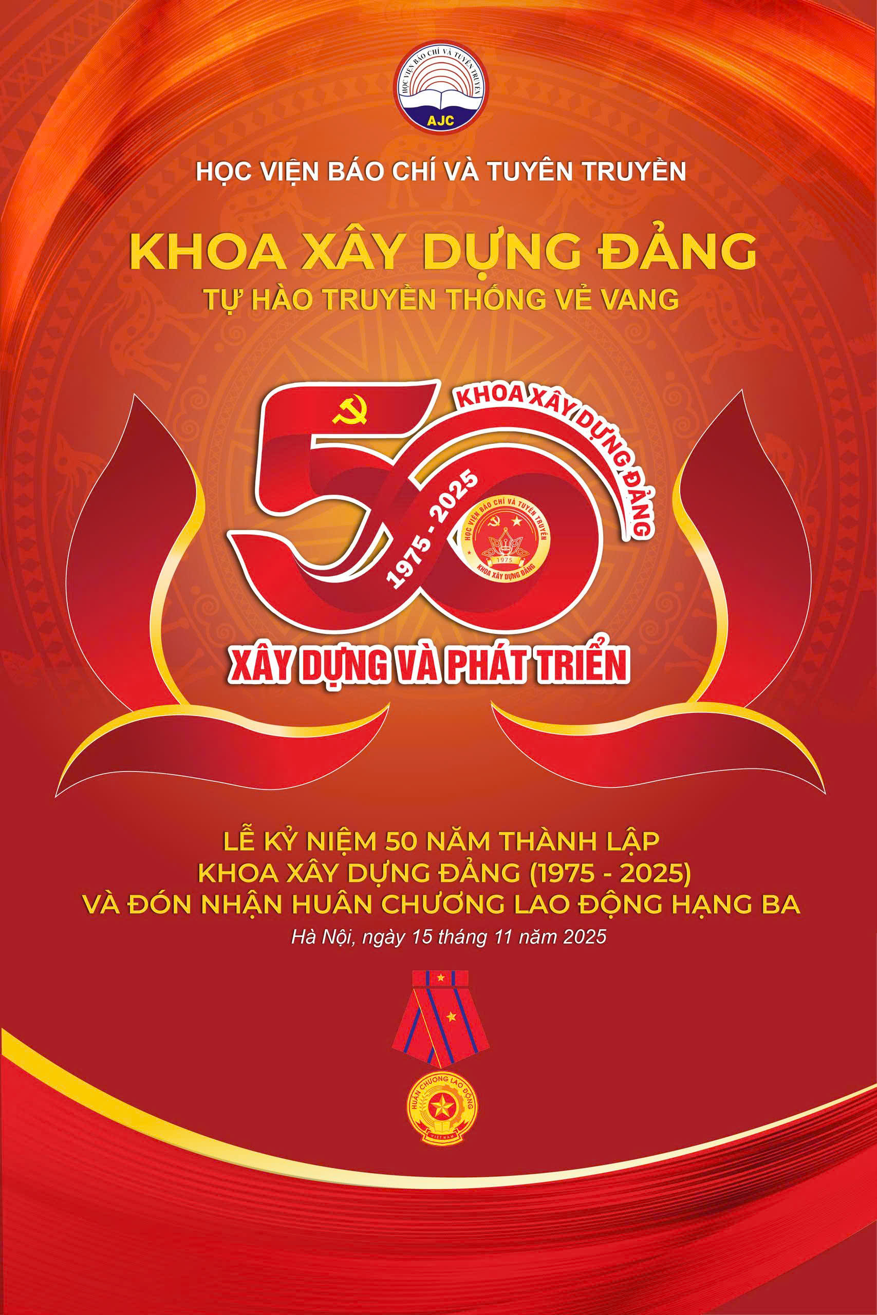 Khoa Xây dựng Đảng – Học viện Báo chí và Tuyên truyền kỷ niệm 50 năm thành lập và đón nhận Huân chương Lao động hạng Ba