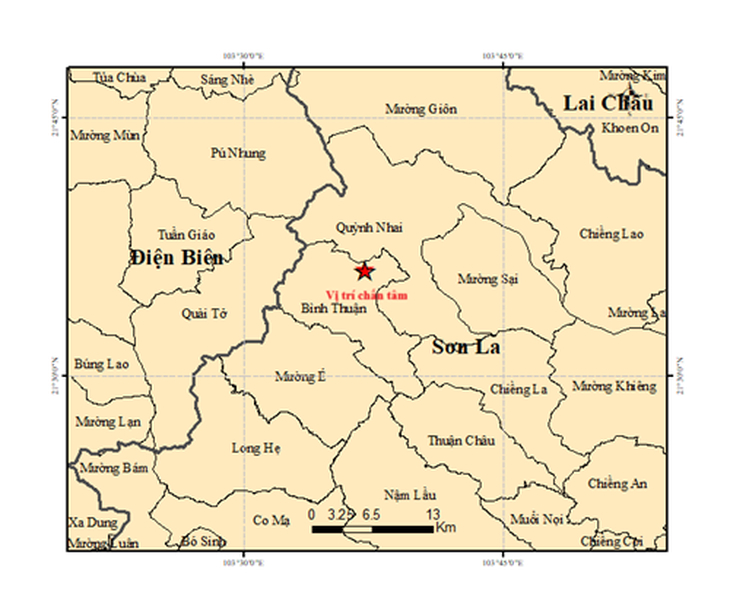 Hai trận động đất liên tiếp xảy ra tại Sơn La và Huế