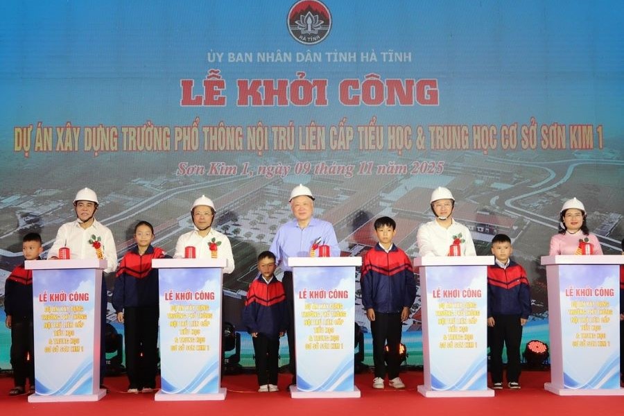 Hà Tĩnh khởi công 2 Trường nội trú liên cấp Tiểu học và THCS tại vùng biên
