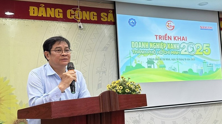 Ông Nguyễn Hồ Thiện Nhân, Phó Tổng Thư ký HUBA giới thiệu những điểm mới của cuộc bình chọn “Doanh nghiệp xanh Thành phố Hồ Chí Minh” năm 2025. Ông Nguyễn Hồ Thiện Nhân, Phó Tổng Thư ký HUBA giới thiệu những điểm mới của cuộc bình chọn “Doanh nghiệp xanh Thành phố Hồ Chí Minh” năm 2025.