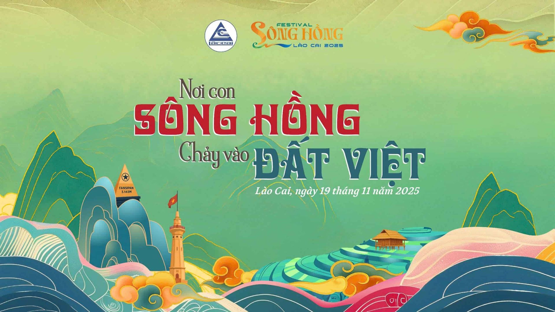 Key visual và Logo Festival Sông Hồng năm 2025. Ảnh do Sở Văn hoá - Thể thao và Du lịch tỉnh Lào Cai cung cấp