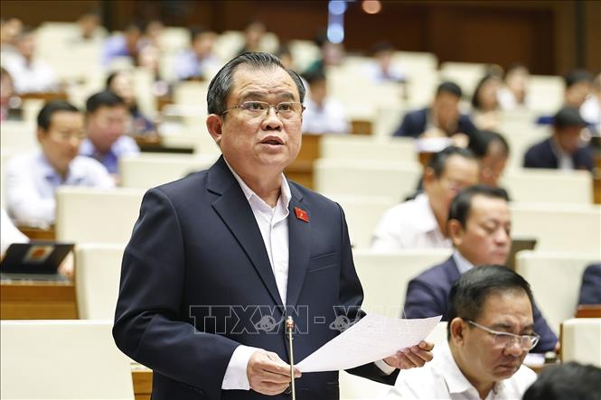 Đại biểu Quốc hội TP Hồ Chí Minh Nguyễn Tâm Hùng phát biểu. Ảnh: Doãn Tấn/TTXVN