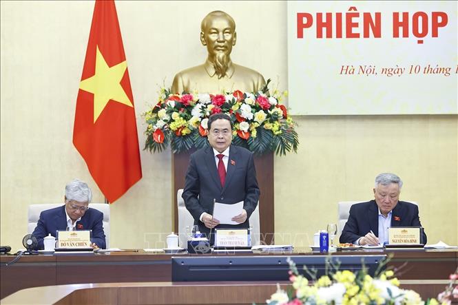 Chủ tịch Quốc hội Trần Thanh Mẫn, Chủ tịch Hội đồng Bầu cử quốc gia phát biểu. Ảnh: Doãn Tấn/TTXVN