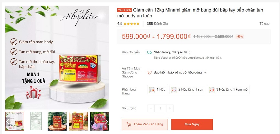 Sản phẩm rao bán trên sàn thương mại điện tử Shopee