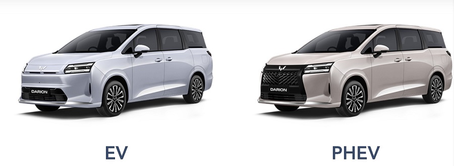 Hai tùy chọn EV (xe điện thuần) và PHEV (xe lai sạc ngoài)