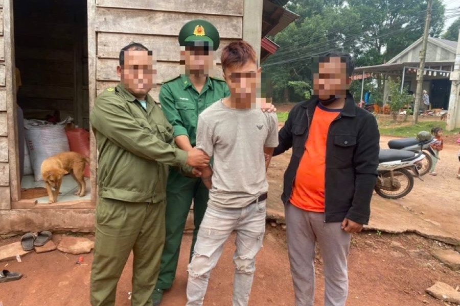 Đối tượng Hồ Văn Ninh bị bắt giữ.