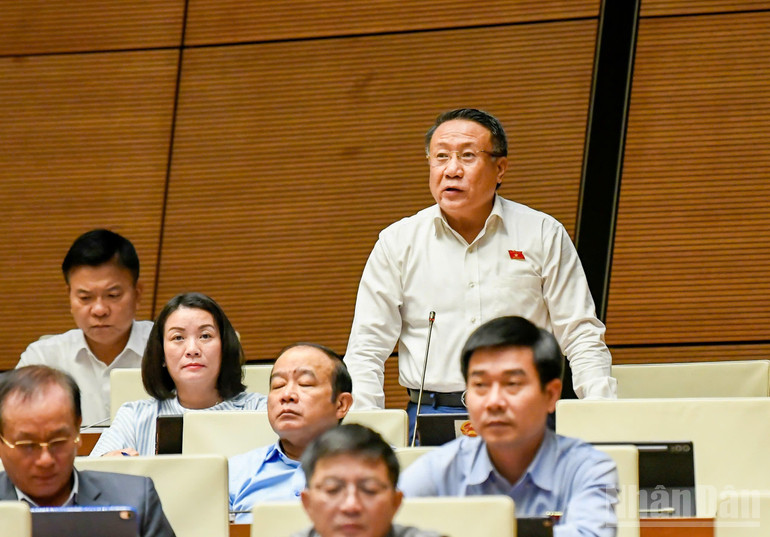 Đại biểu Hà Sỹ Đồng (Quảng Trị) phát biểu. (Ảnh: DUY LINH)