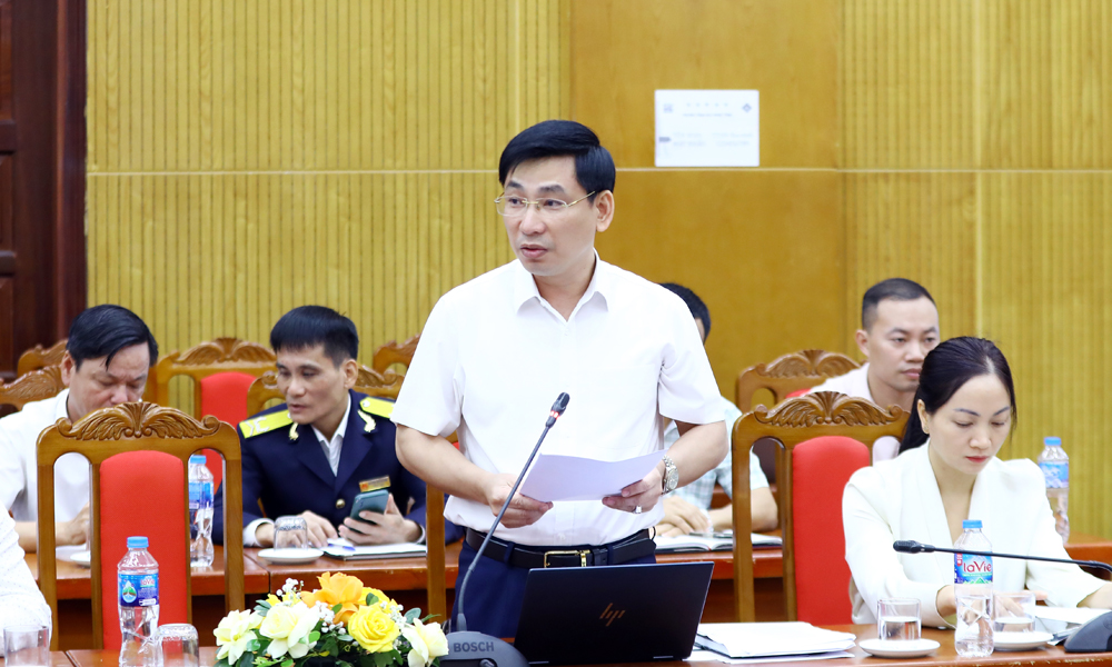 Đại diện Trung tâm Phục vụ Hành chính công tỉnh phát biểu thảo luận.