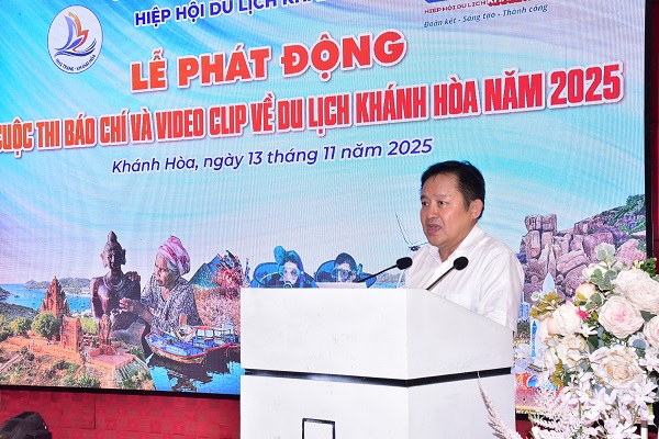 Ông Phạm Minh Nhựt- Chủ tịch HHDL Khánh Hòa, Chủ tịch HĐGK phát biểu