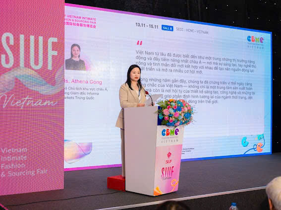 Bà Athena Gong - Phó Chủ tịch khu vực Châu Á kiêm Giám đốc Điều hành của công ty Informa Markets chi nhánh Trung Quốc chia sẻ