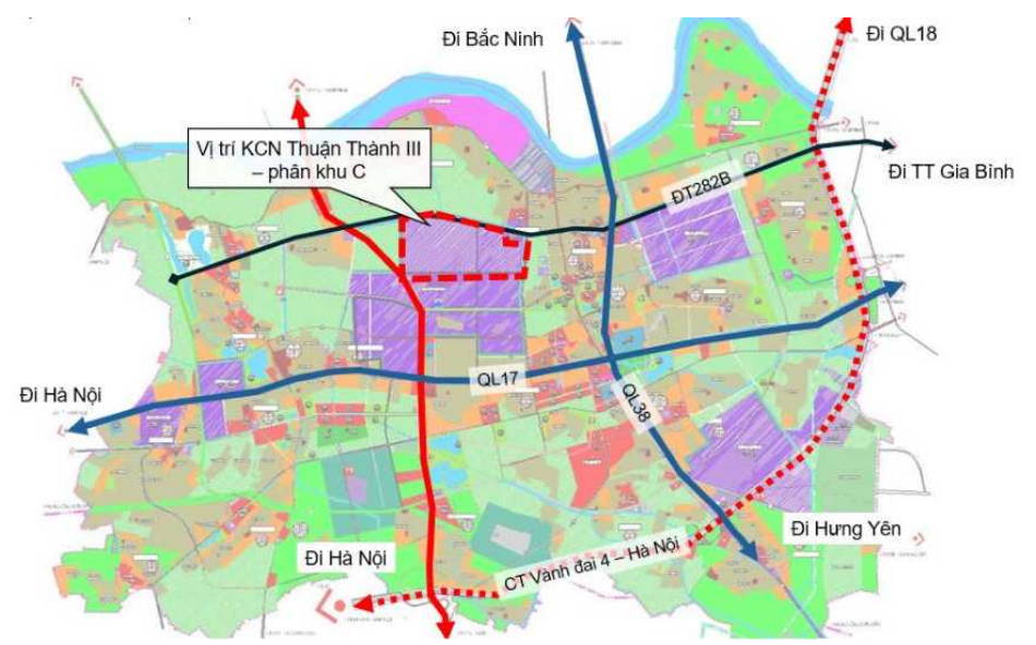 Vị trí khu công nghiệp Thuận Thành III - phân khu C Vị trí khu công nghiệp Thuận Thành III - phân khu C