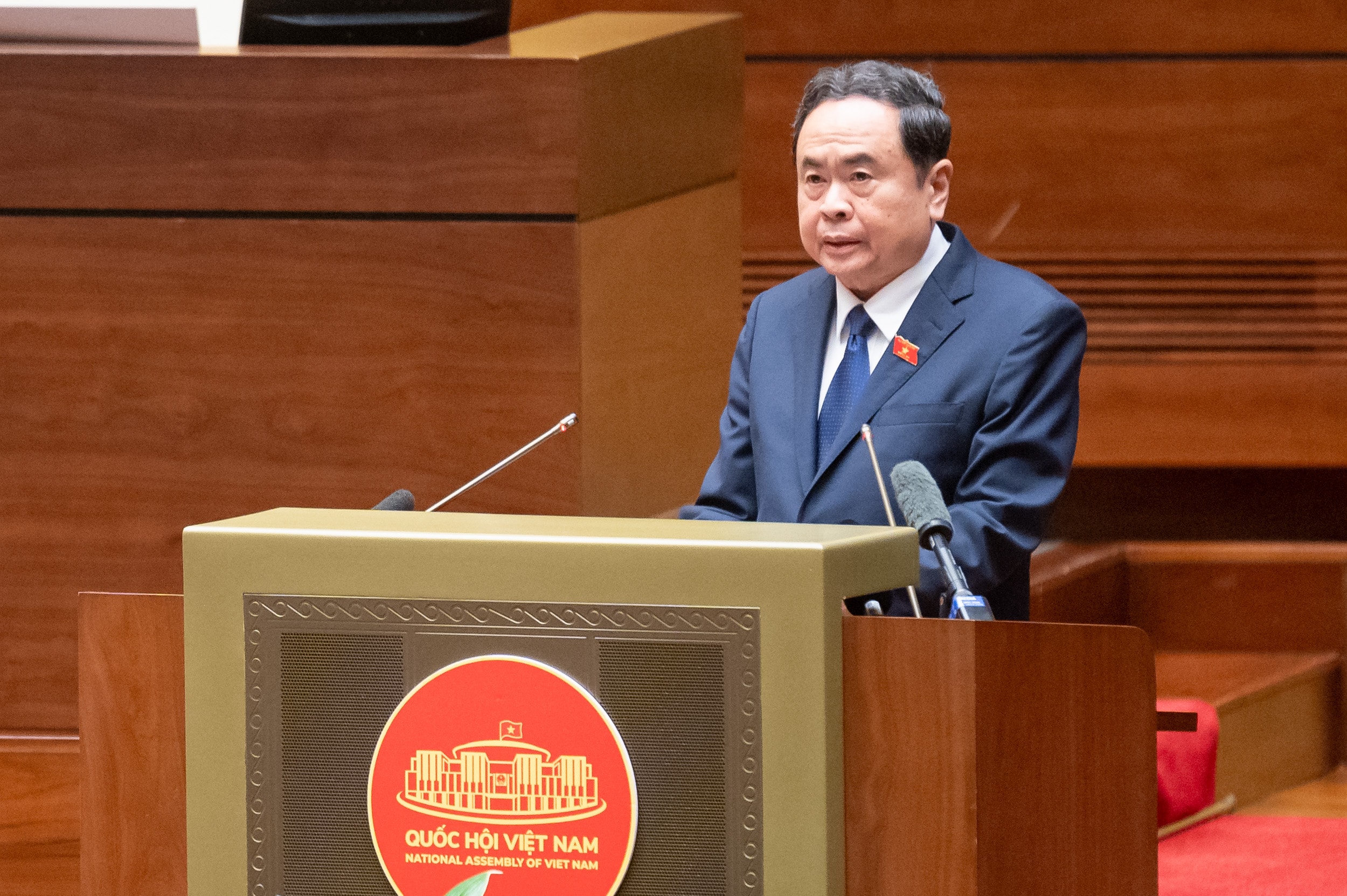 Chủ tịch Quốc hội Trần Thanh Mẫn, Chủ tịch Hội đồng bầu cử quốc gia phát biểu khai mạc Hội nghị