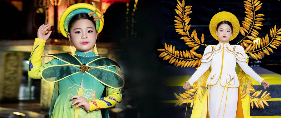 Mẫu nhí Nguyễn Lưu Hoài An tỏa sáng tại Lễ hội Áo dài Hà Nội 2025