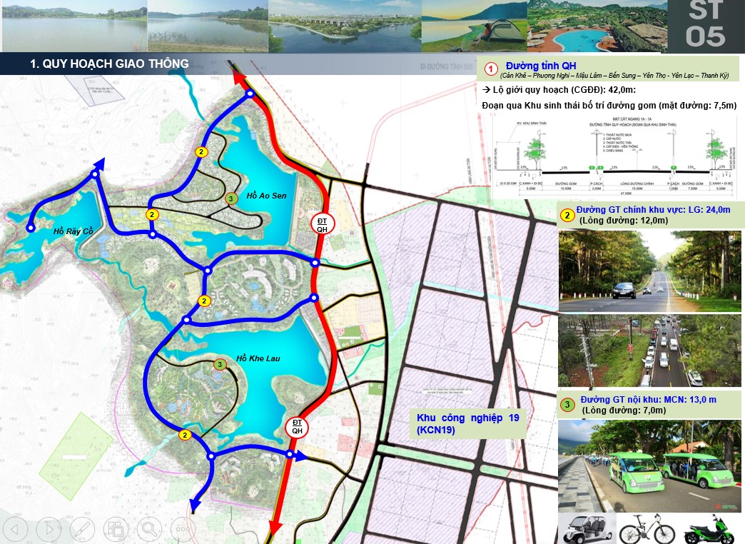 Quy hoạch giao thông Khu sinh thái hồ Khe Lau.