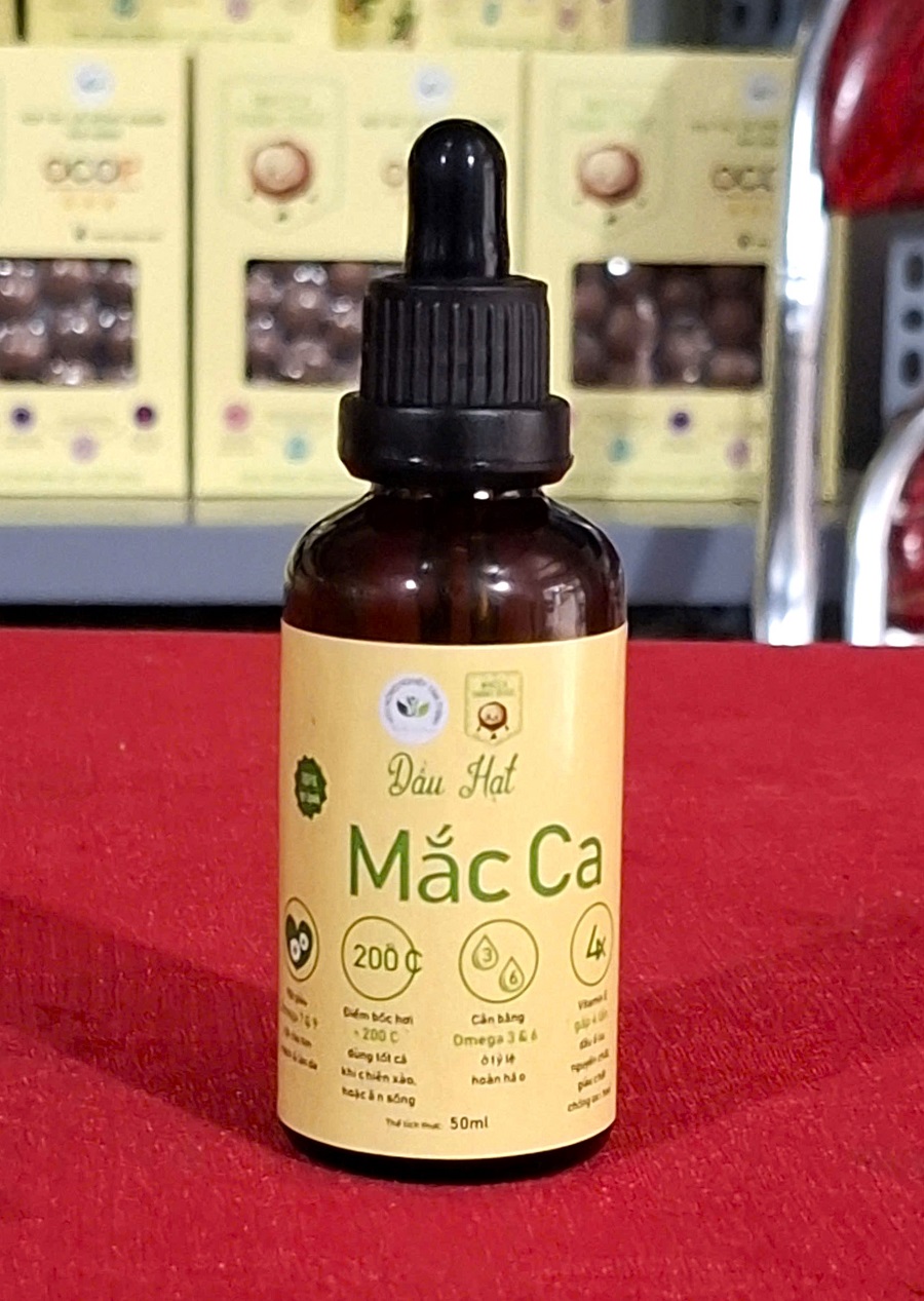 sản phẩm dầu mắc ca ép lạnh đạt chuẩn chất lượng quốc tế sản phẩm dầu mắc ca ép lạnh đạt chuẩn chất lượng quốc tế