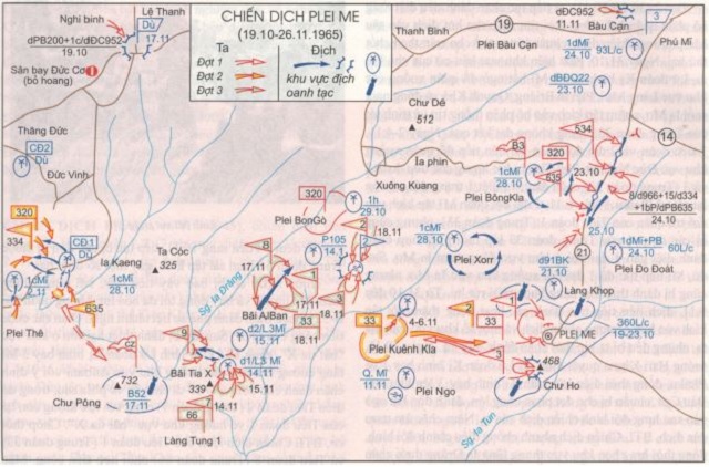Sơ đồ Chiến dịch Plei Me. Ảnh: Tư liệu