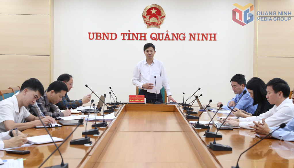 Ông Nguyễn Văn Công, Phó Chủ tịch UBND tỉnh Quảng Ninh phát biểu chỉ đạo tại cuộc họp.