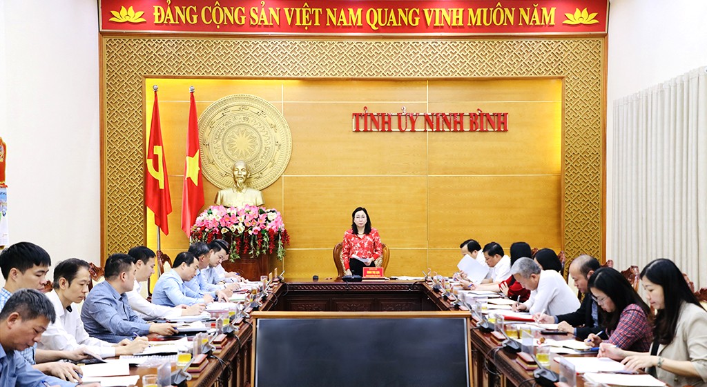 Thường trực Tỉnh ủy Ninh Bình làm việc với Văn phòng Tỉnh ủy