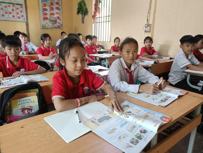 Giờ học của học sinh Trường Tiểu học Nghĩa Tâm, tỉnh Lào Cai. (Ảnh: Phạm Mai/Vietnam+)