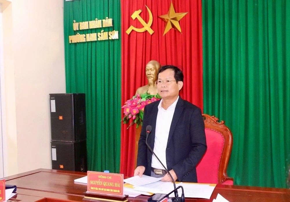 Phó Chủ tịch HĐND tỉnh Nguyễn Quang Hải phát biểu tại buổi giám sát.