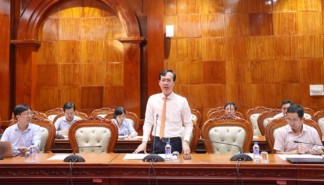 Chủ tịch UBND tỉnh Đồng Tháp - Trần Trí Quang phát biểu tại buổi làm việc