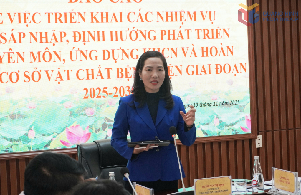 Phó Chủ tịch UBND tỉnh Nguyễn Thị Hạnh phát biểu chỉ đạo tại buổi làm việc. Phó Chủ tịch UBND tỉnh Nguyễn Thị Hạnh phát biểu chỉ đạo tại buổi làm việc.