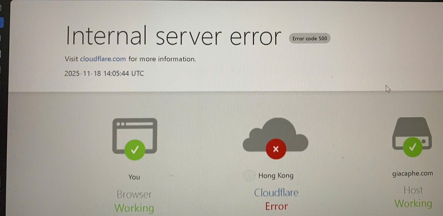 Cloudflare gặp sự cố toàn cầu tối 18/11, hàng loạt website gián đoạn truy cập