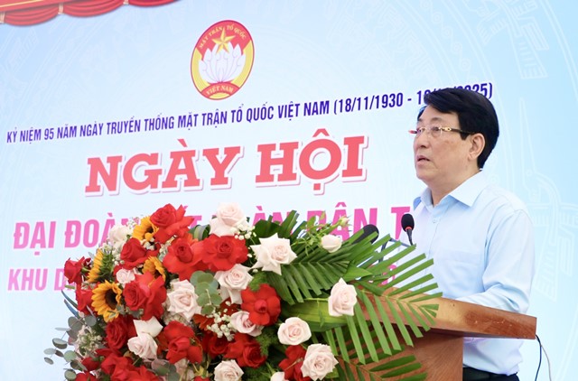 Chủ tịch nước Lương Cường phát biểu tại Ngày hội.