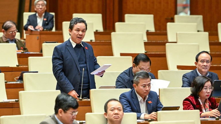 Đại biểu Hoàng Văn Cường (Đoàn thành phố Hà Nội). (Ảnh: DUY LINH)