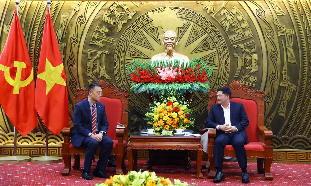 Bí thư Tỉnh ủy Nguyễn Hồng Thái tiếp xã giao lãnh đạo Tập đoàn Goertek Vina