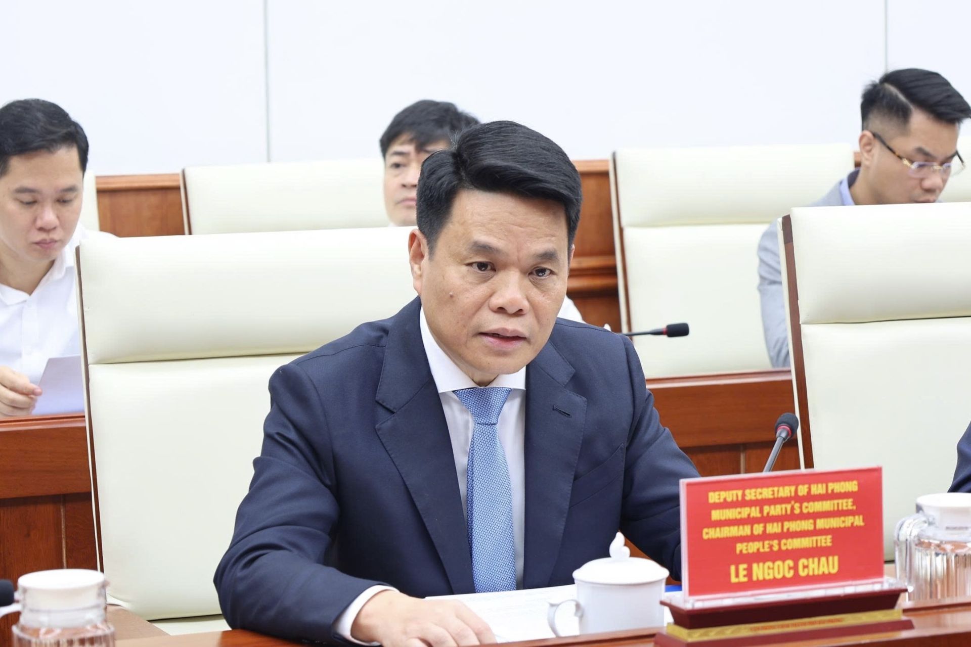 Chủ tịch UBND thành phố Lê Ngọc Châu chủ trì buổi làm việc với Đoàn Lãnh đạo cấp cao của Tập đoàn CTP Invest Ltd (CTP) và Tập đoàn Kinh Bắc. Chủ tịch UBND thành phố Lê Ngọc Châu chủ trì buổi làm việc với Đoàn Lãnh đạo cấp cao của Tập đoàn CTP Invest Ltd (CTP) và Tập đoàn Kinh Bắc.