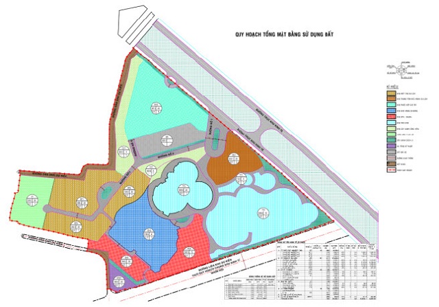 Sơ đồ quy hoạch tổng thể mặt bằng sử dụng đất của dự án. Ảnh: Viết Hiền
