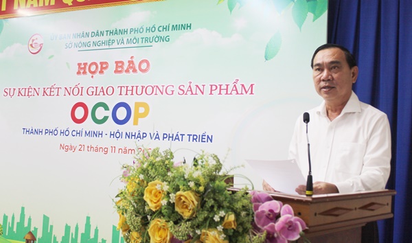 Ông Nguyễn Văn Đa - Thành ủy viên, Phó giám đốc Sở Nông nghiệp và Môi trường TP.HCM phát biểu tại họp báo