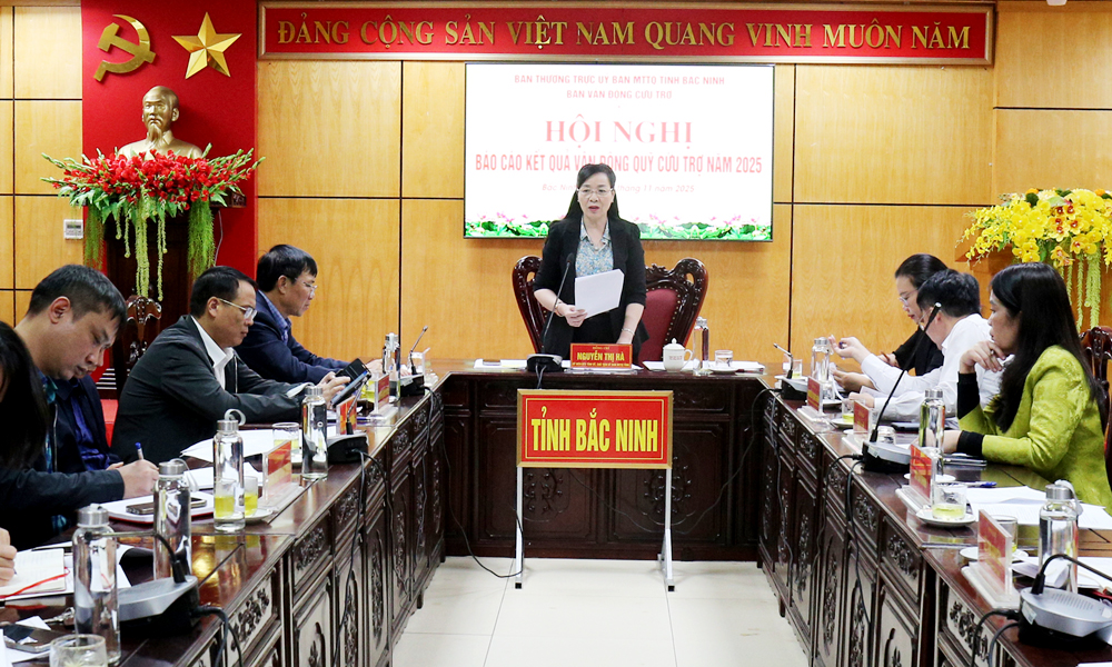 Đồng ch&iacute; Nguyễn Thị H&agrave; ph&aacute;t biểu chỉ đạo.